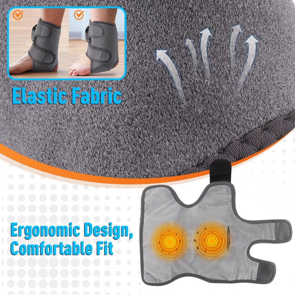 Dual Motor Foot Heat Massager 6 Levels Heating 3 Vibration Massage Foot and Ankle Joint Hot Compress Protection Support Tool