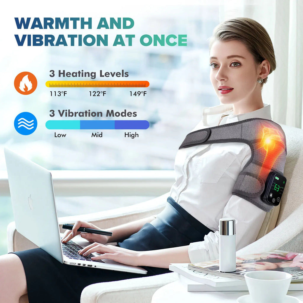 Electric Heating Knee Massager 2 in 1 Knee Elbow Knee Leg Thermal Vibration Massage Knee Blood Circulation Warmer Rechargeable