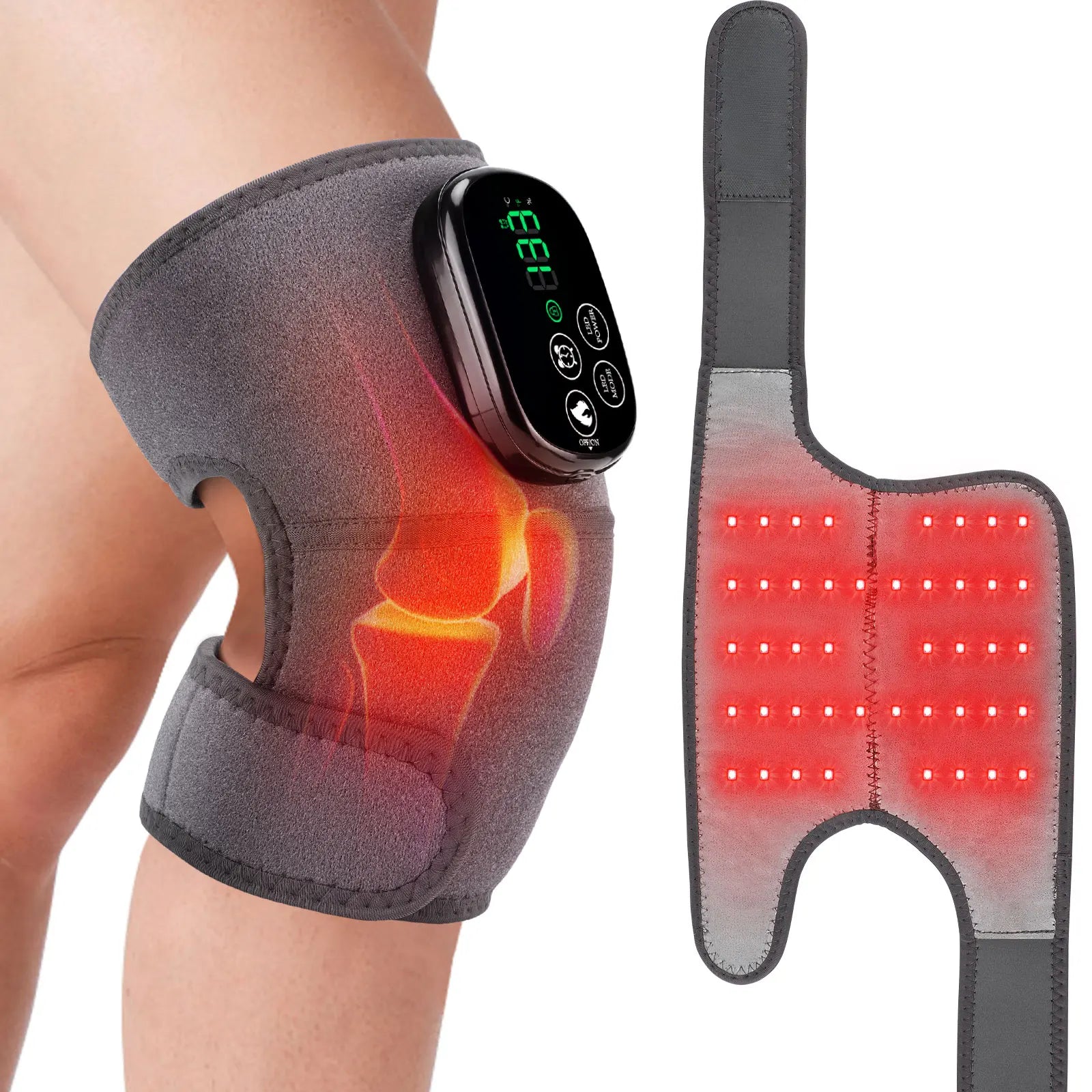 3-in-1 Multifunctional Kneepad Electric Infrared Heating Knee Pad 650nm&850nm Red Light Leg Joint Brace Muscle Relax