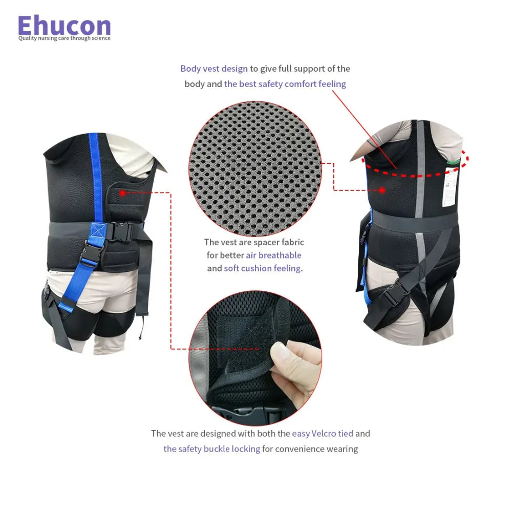 Ehucon Patient Lift Walking Sling, Pelvic Padded 500lbs Safety Loading Weight,Medical Hoist Standing Aids for Ambulating