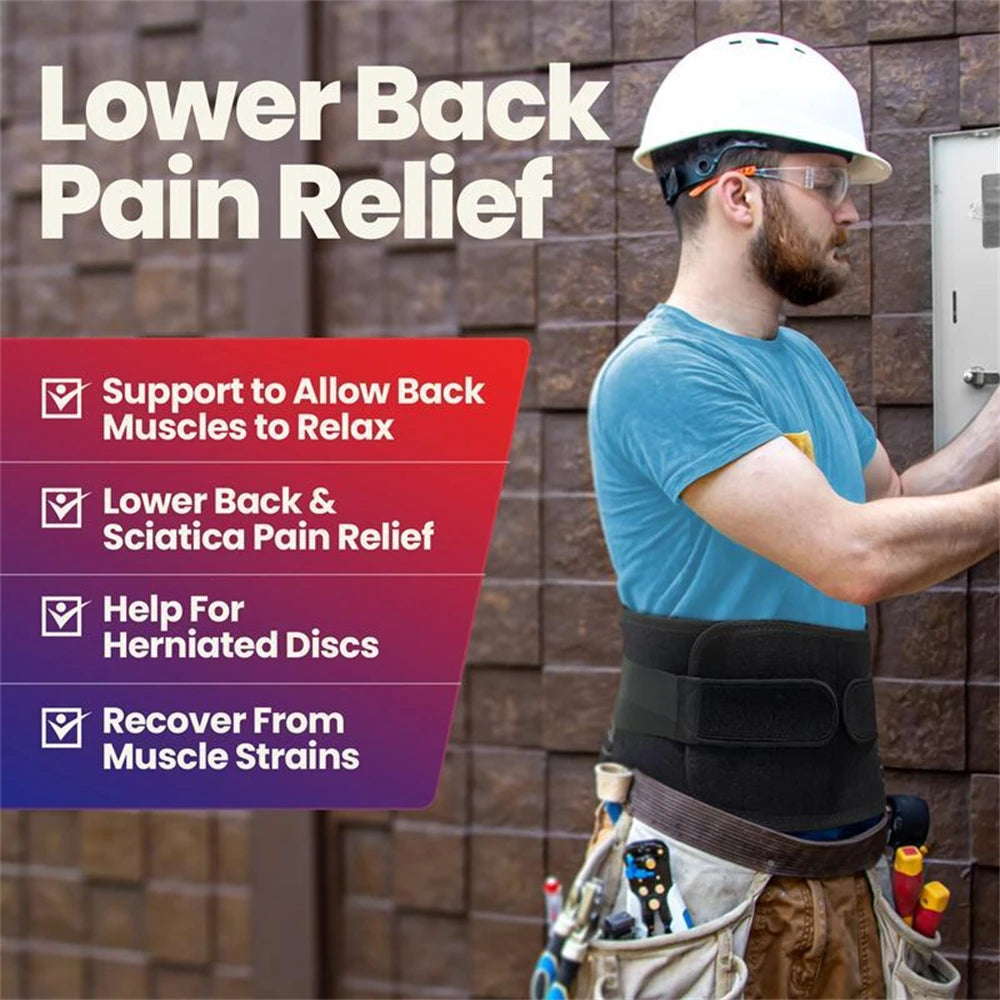 Lower Back Brace with 6 Stays Anti-skid Orthopedic Lumbar Support Breathable Waist Support Belt for Men Women Gym Pain Relief