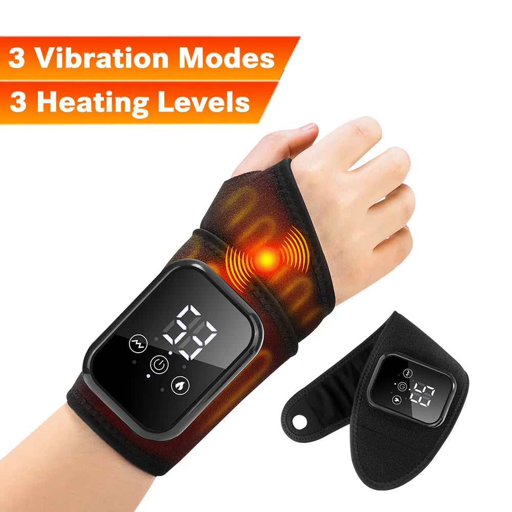 New Heating Wrist Guard Electric Hot Compress Vibration Massage Hand Wrist & Foot Ankle Guard Band Carpal Wrap Support Brace