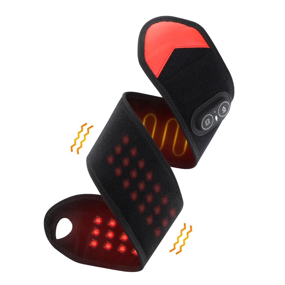 Wireless Vibration Heating Wrap 36pcs LED Beads 660&850nm Red Light Versatile Body Heating Pad for Knee Elbow Wrist Ankle