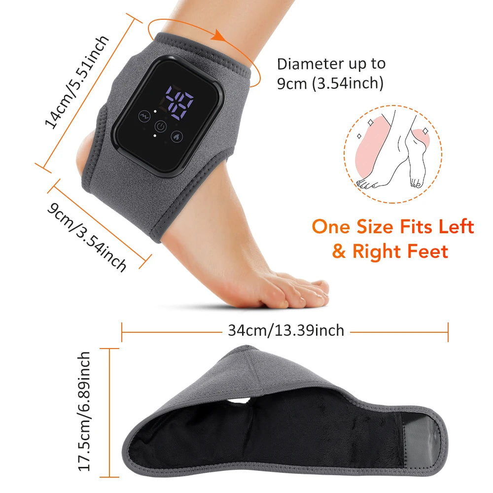 Electric Heated Wrist Brace Adjustable Hot Compress Vibration Massage Hand Wrist Foot Ankle Guard Band Carpal Wrap Support Brace