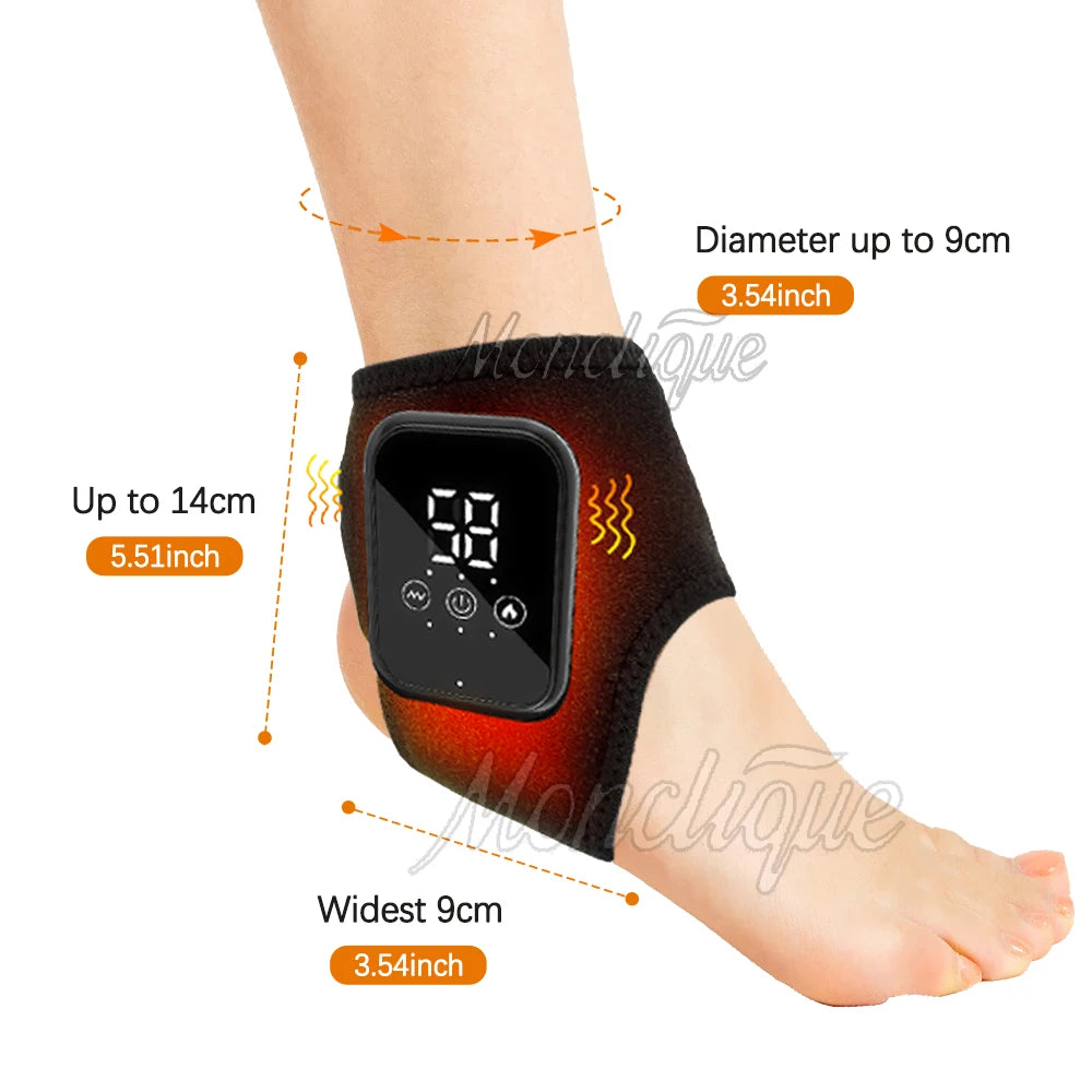 Electric Wrist Brace and Ankle Brace with Adjustable Hot Compress Massage Ankle Guard Band Carpal Tunnel Foot Protection Support
