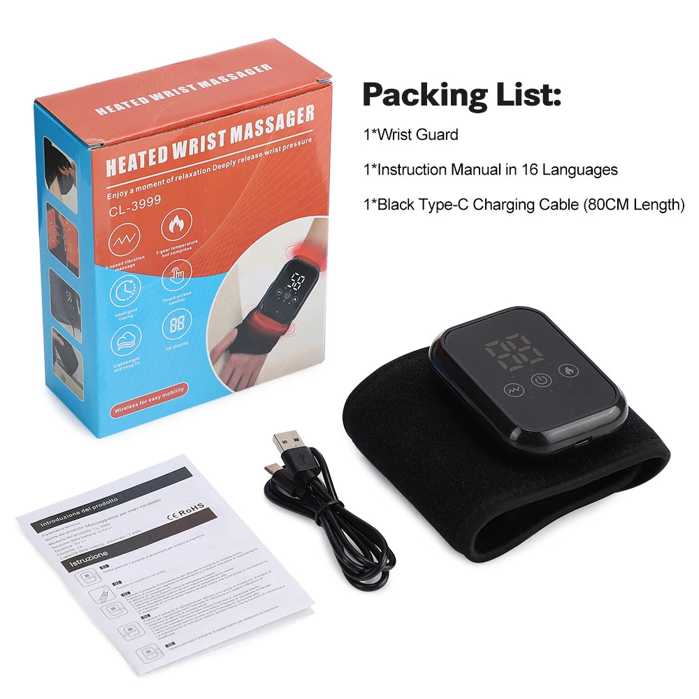New Heating Wrist Guard Electric Hot Compress Vibration Massage Hand Wrist & Foot Ankle Guard Band Carpal Wrap Support Brace