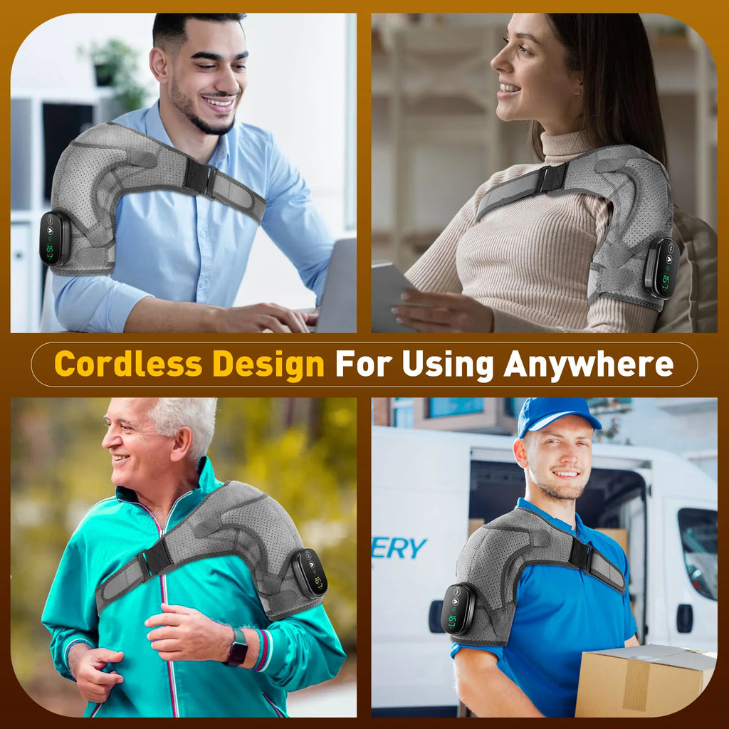 Electric Heating Heated Shoulder Brace Wrap Shoulder Massage Support Belt Strap with Adjustable of Heating Arm Muscle Relaxation
