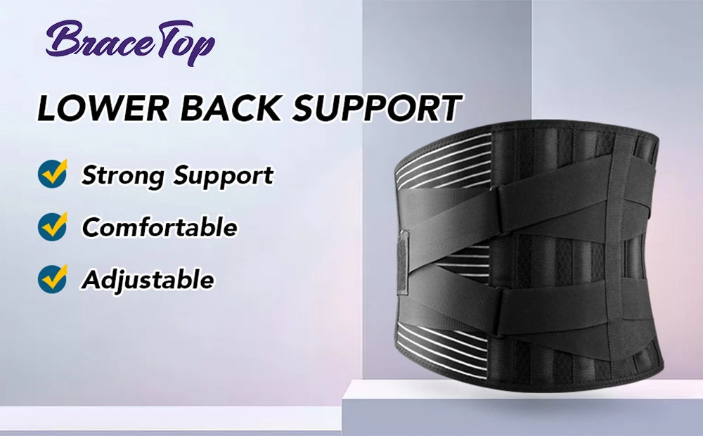 Lower Back Brace with 6 Stays Anti-skid Orthopedic Lumbar Support Breathable Waist Support Belt for Men Women Gym Pain Relief