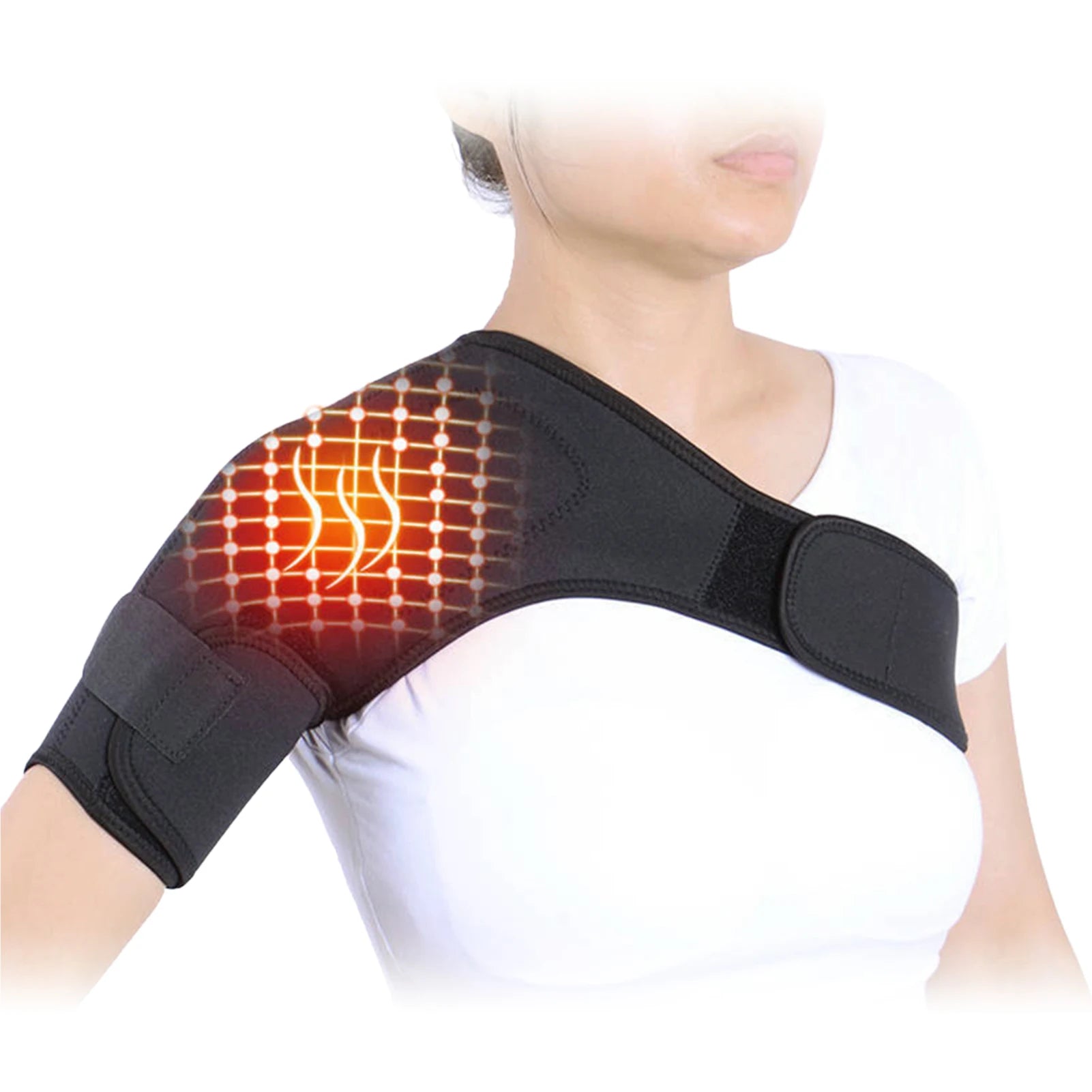Adjustable Self-heating Shoulder Massager Brace Cervical Pain Relief Muscle Relaxation Pads For Joint Pain Relief Physiotherapy