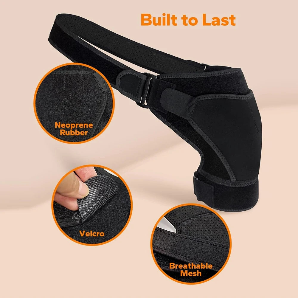 Recovery Shoulder Brace for Men & Women, Adjustable Shoulder Support Sleeve for Torn Rotator Cuff AC Joint Relief Arm Stability
