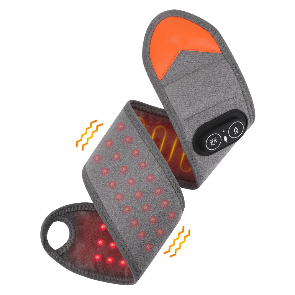 Cordless Heating Wrist Guard 660nm & 850nm Red Light Hot Compress Wristband 3 Levels Electric Vibration Massage Hand Wrist Brace
