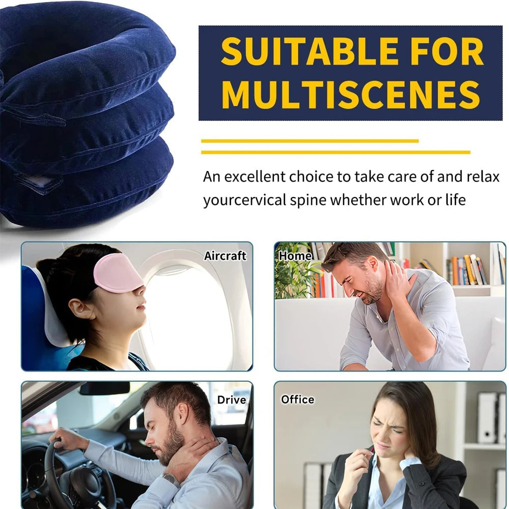 Cervical Neck Traction Device,Relief for Chronic Neck & Shoulder Alignment Pain,Inflatable Neck Stretcher Collar for Home Relief