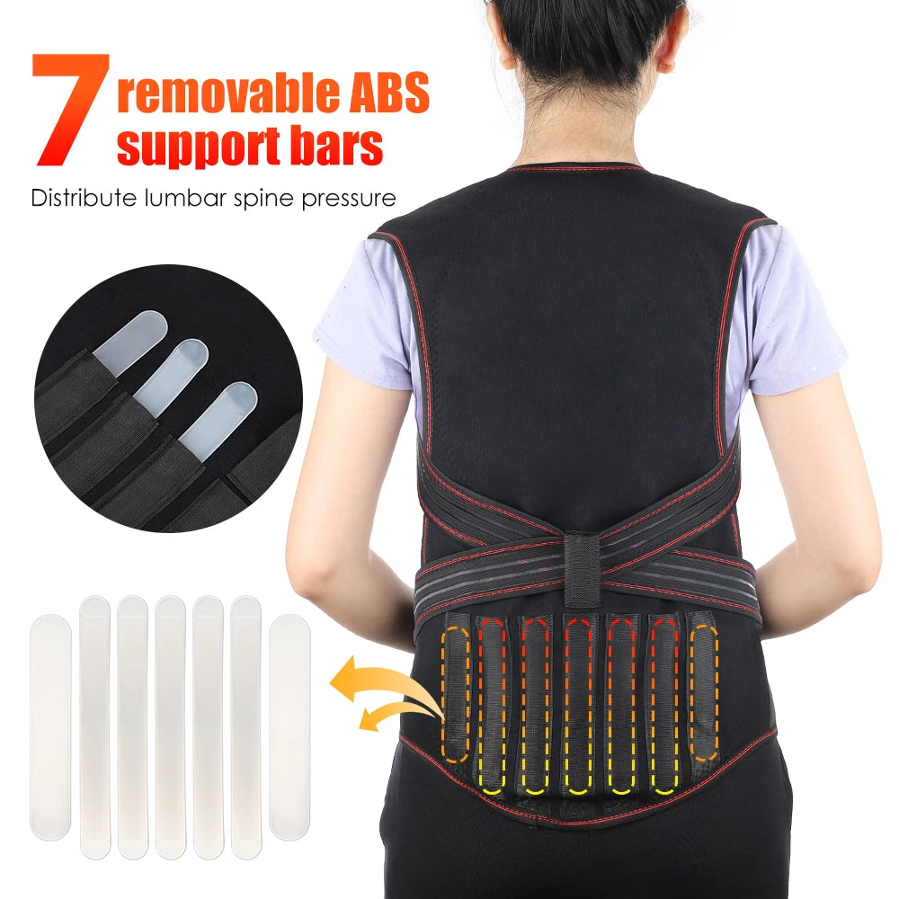 118 Tourmaline Self Heating Magnetic Therapy Waist Belt Spine Lumbar Brace Back Neck Shoulder Massager Posture Corrector Belt