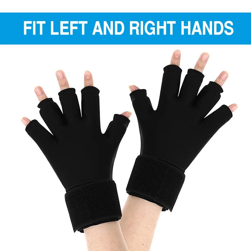 Finger Arthritis Compression Ice Glove Adjustable Wrist Strap Hand Wrist Ice Pack Pain Relief for Arthritis Cold or Heat Therapy