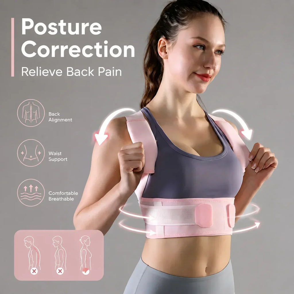 VBSOI Breathable Posture Corrector for Men Women Adjustable Back Support Belt for Slouching & Shoulder Pain Relief
