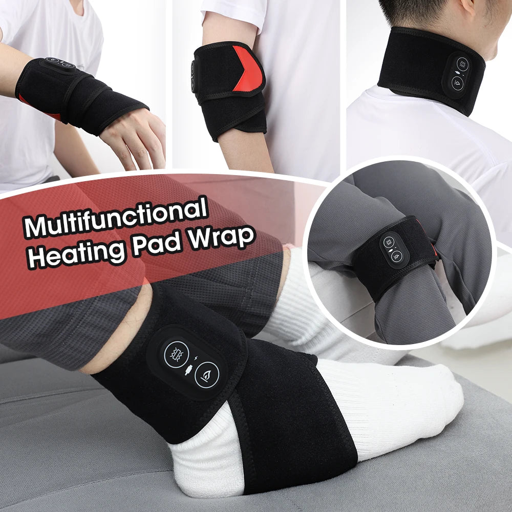 Wireless Vibration Heating Wrap 36pcs LED Beads 660&850nm Red Light Versatile Body Heating Pad for Knee Elbow Wrist Ankle
