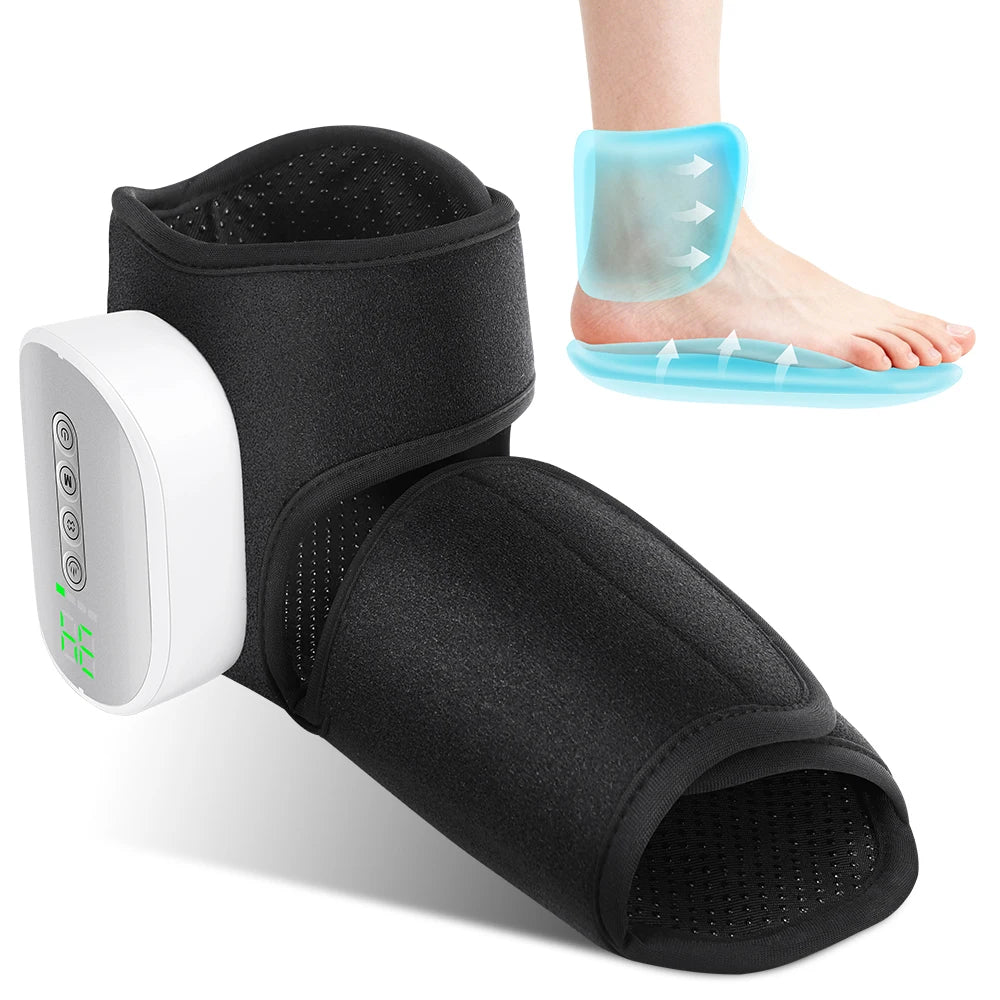 Portable Foot Massager with Heat, Cordless Ankle Massage for Plantar Fasciitis, Swelling, Compression Boot for Circulation
