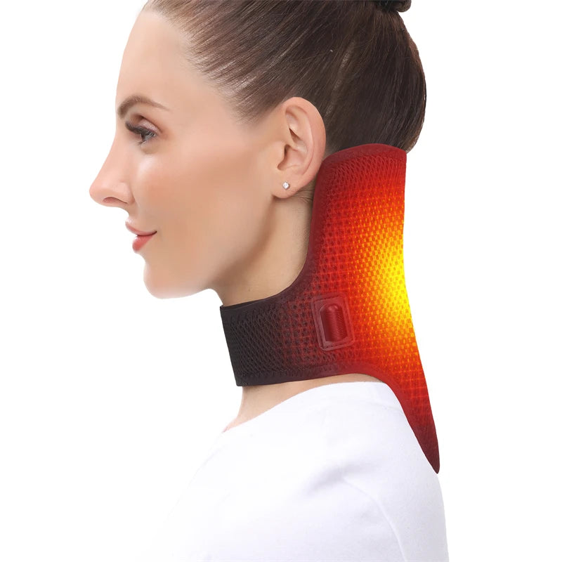 Electric Heating Neck Brace Cervical Vertebra Fatigue Therapy Reliever Neck Pain Relieve Strap Moxibustion Health Care Tool