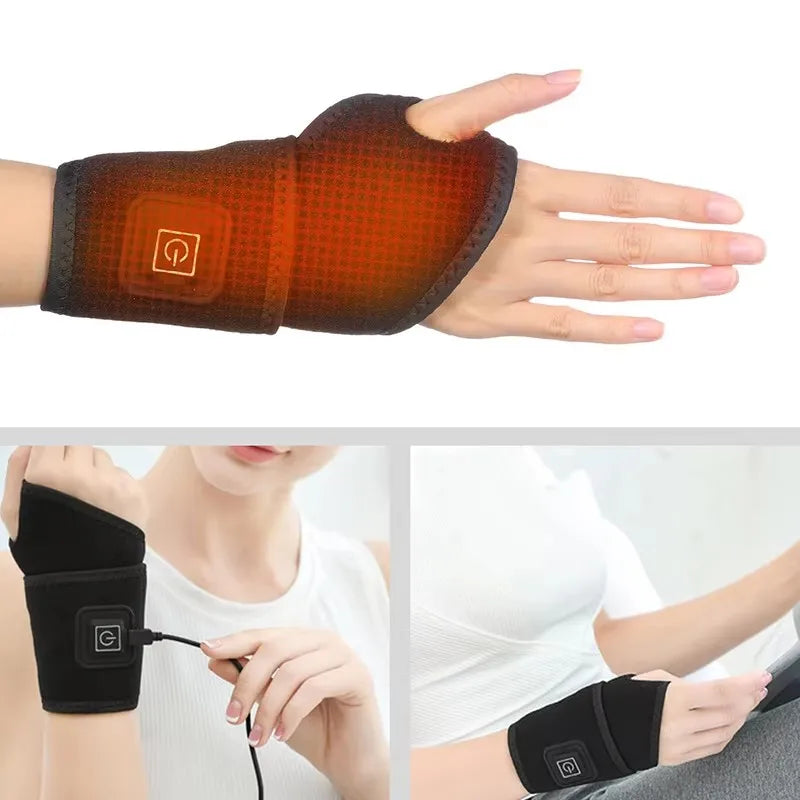 Electric Wrist Brace and Ankle Brace with Adjustable Hot Compress Massage Ankle Guard Band Carpal Tunnel Foot Protection Support