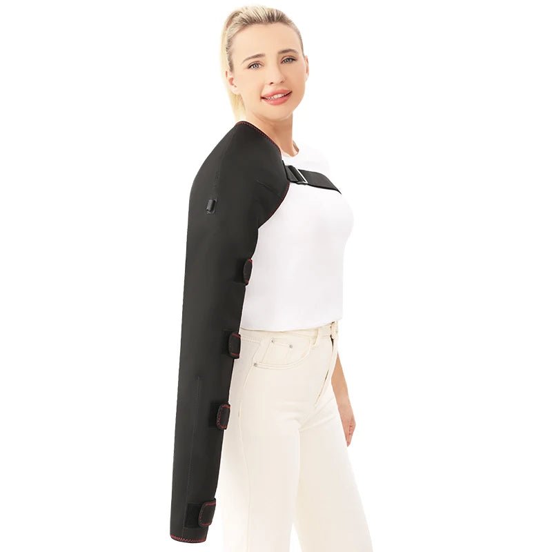 Shoulder Arm Massage Heating Brace Long Heated Elbow Heating Support 3 Vibration Heat Settings Shoulder Wrap for Frozen Shoulder