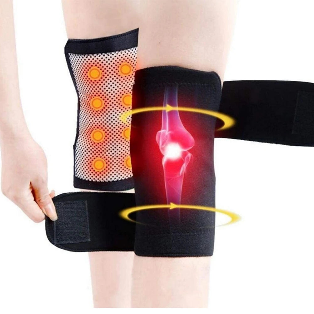 1 Pair Self Heating Knee Braces Sleeve Tourmaline Heated Knee Support Warm Knee Pads Patella Protect Sleeves Electric Heat Pad