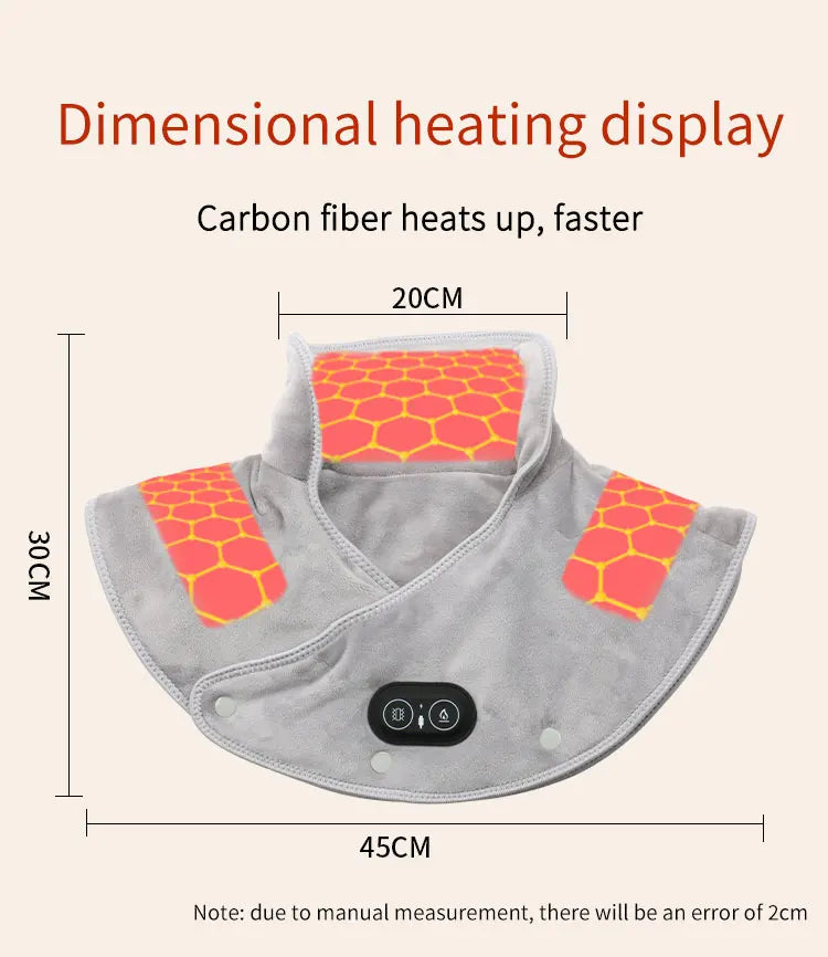 Electric Heating Neck Shoulder Vibration Massager Cervical Vertebra Arthritis Relief Infrared Therapy Neck Back Heated Relax Pad