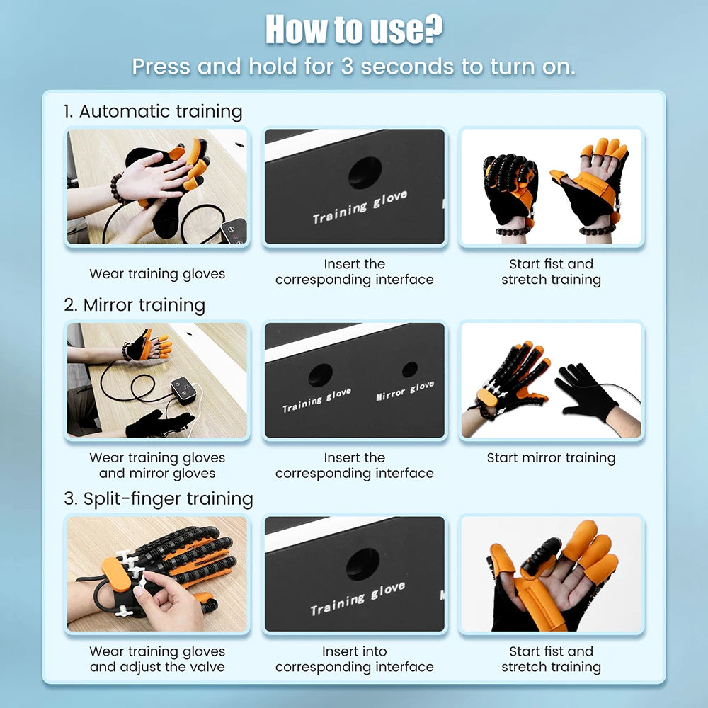 Stroke Hemiplegia Rehabilitation Robot Gloves Hand Finger Training Massage Gloves Rehabilitation Hand Function Recovery Device