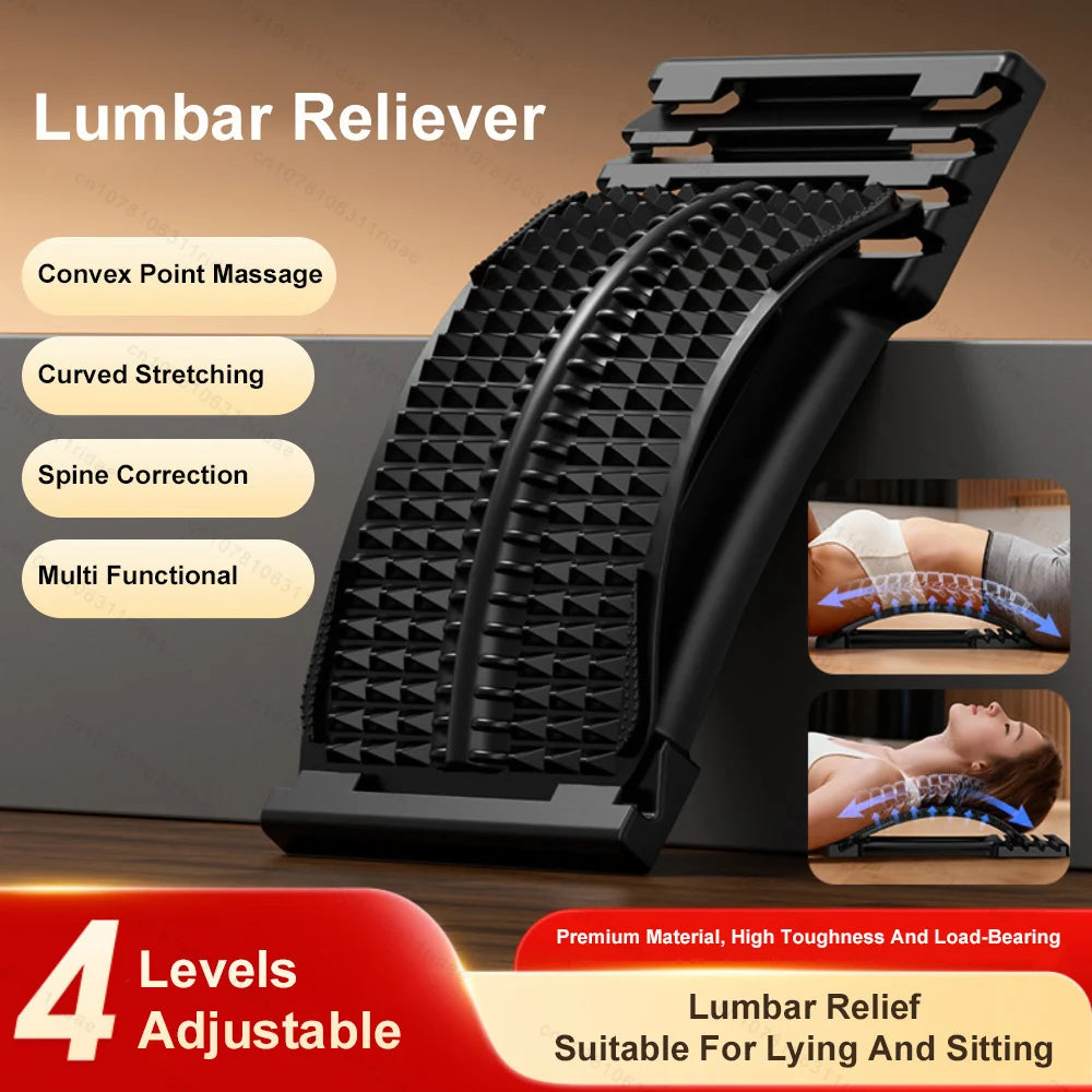 Back Stretcher Neck Pillow Relieve Massage Lumbar Support Massager for Neck Waist Stretch Device for Lower Back Stretcher