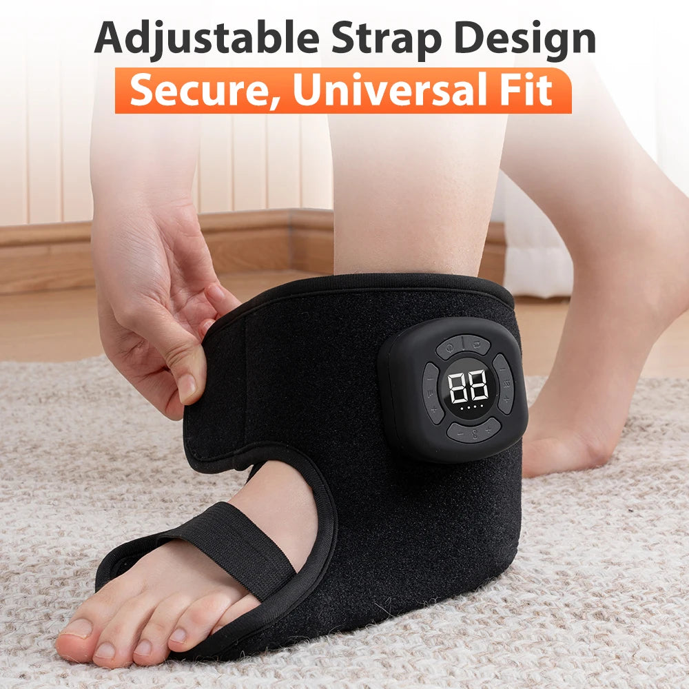 Portable Foot Massager with Heat, Cordless Ankle Massage for Plantar Fasciitis, Swelling, Compression Boot for Circulation