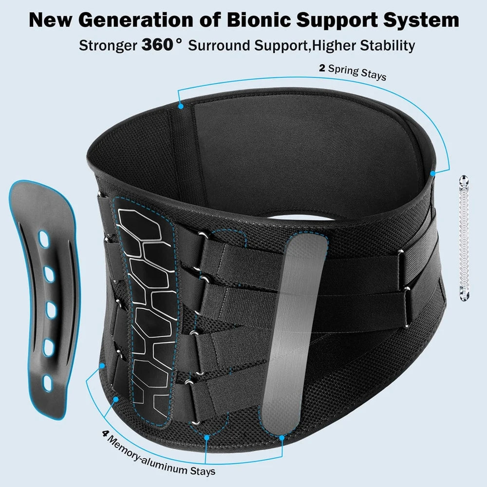 Back Brace for Lower Back Pain, Sciatica, Herniated Disc, Scoliosis, Back Support Belt with Soft Pad, Lightweight Lumbar Support
