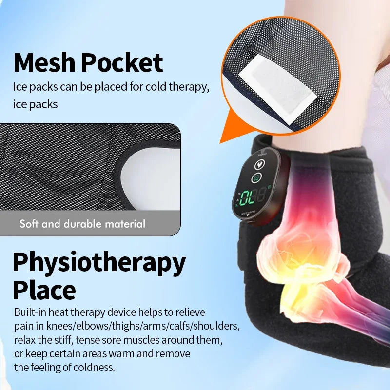 Elbow Massager Electric Heating Rechargeable Vibration Brace Knee Tennis Elbow Shoulder Joint Pain Thermal Therapy Massage Pad