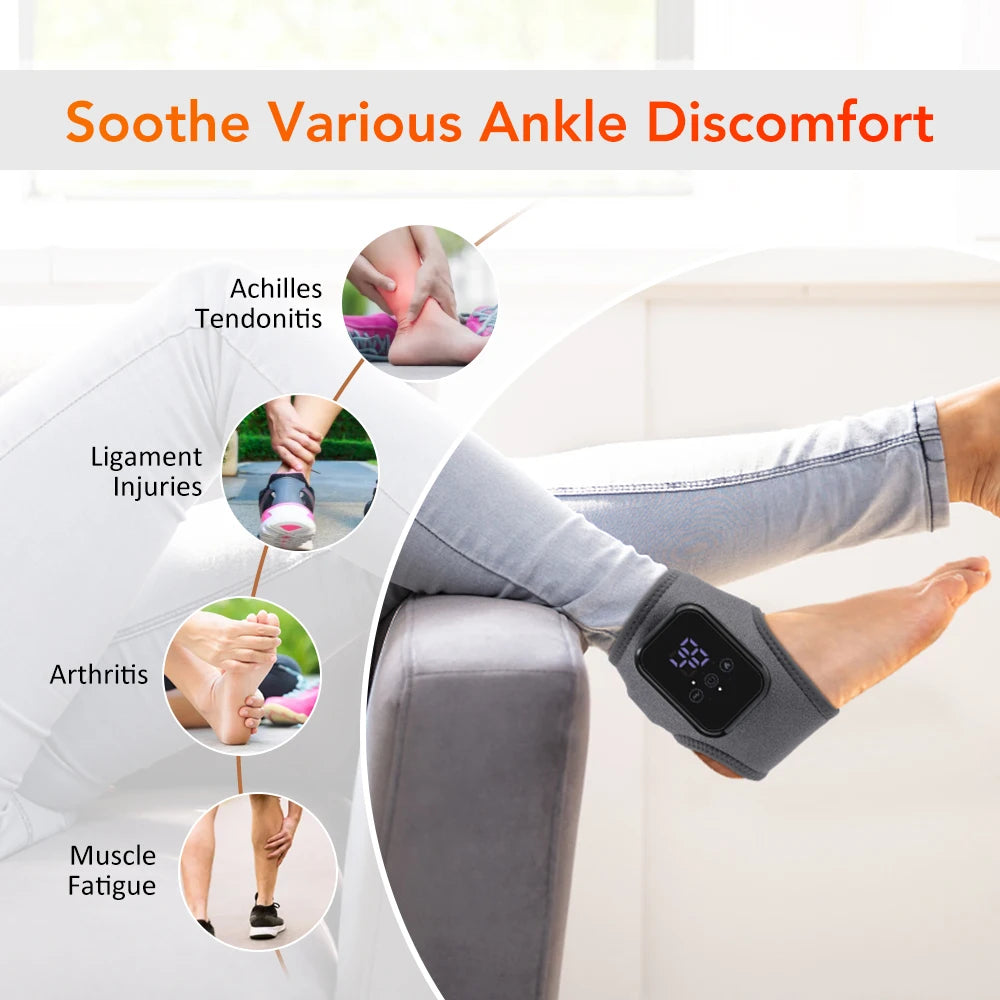Electric Heated Wrist Brace Adjustable Hot Compress Vibration Massage Hand Wrist Foot Ankle Guard Band Carpal Wrap Support Brace