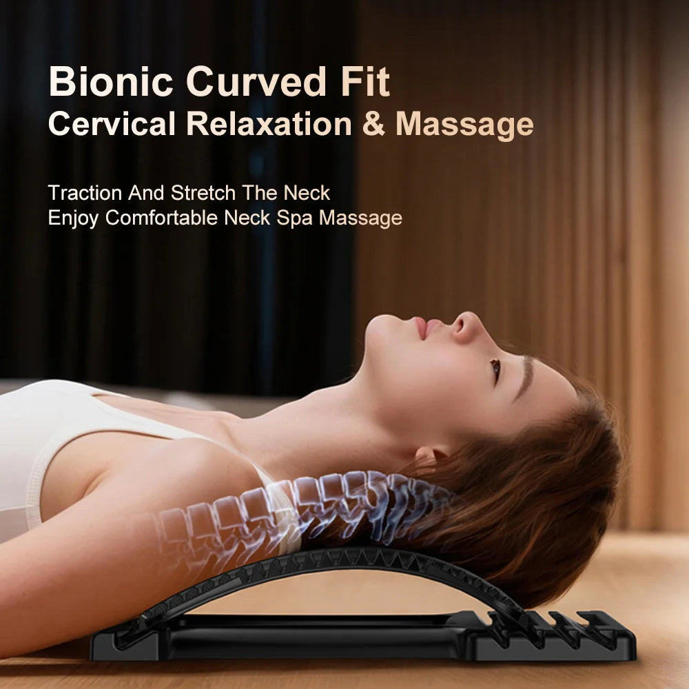 Back Stretcher Neck Pillow Relieve Massage Lumbar Support Massager for Neck Waist Stretch Device for Lower Back Stretcher
