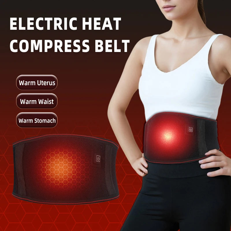 1PC Electric Heated Waist Support Brace Pain Relief Lumbar Heating Pad USB Charging Magnetic Therapy Back Waist Massage Band
